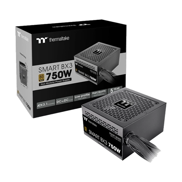 Thermaltake Smart BX3 750W 80 PLUS Bronze Power Supply – ATX PSU Black