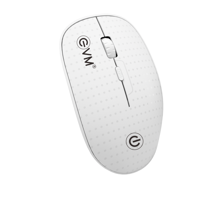 EVM EWLM-720 2.4GHz Wireless Mouse | 1600 DPI | 4D Buttons | USB Nano Receiver | White