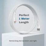 EVM C-018 USB to Type-C Charge & Sync Cable 25W Fast Charging PVC White 1 Meter - Image 3