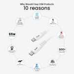 EVM Soft Silicone USB Type-C to Type-C Charge & Sync Cable – White 1M - Image 2