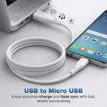 EVM USB-A to Micro USB Fast Charge & Sync Cable 18W 1 Meter White - Image 3