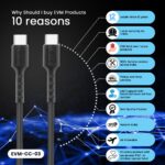 EVM USB Type-C to Type-C Charge & Sync Cable 100W – Black 1M - Image 2