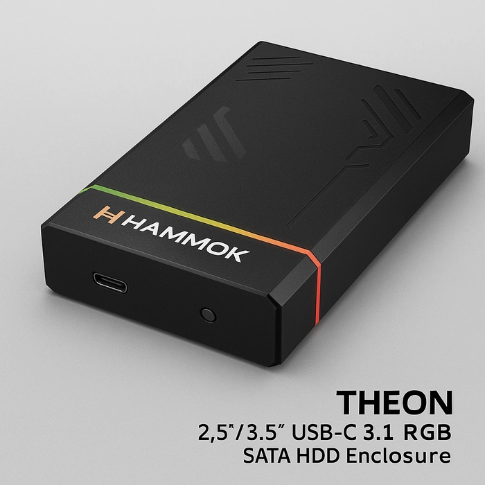 Hammok Theon USB-C 3.1 RGB SATA HDD/SSD Docking Enclosure for 2.5" & 3.5" Drives