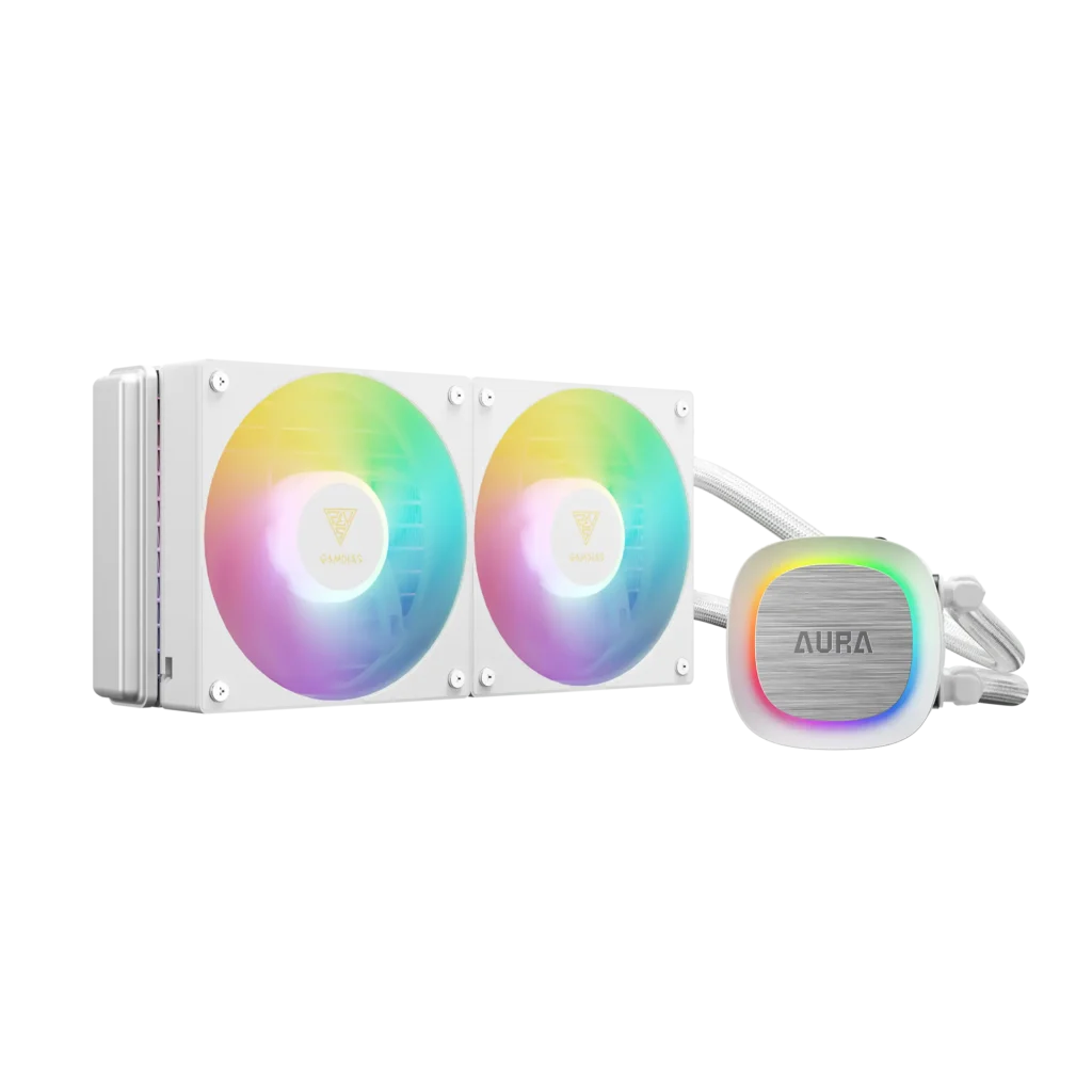 GAMDIAS AURA GL240 V2 White ARGB 240mm AIO Liquid CPU Cooler