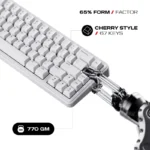 Cybeart Akula 65 Compact 65% Tri-Mode Wireless RGB Mechanical Keyboard | Hot-Swappable | White - Image 4