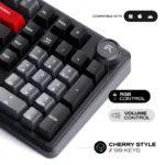 Cybeart Akula 99 Signature Edition 98% Tri-Mode Wireless RGB Mechanical Gaming Keyboard | Hot-Swappable | Black/Red/Gray - Image 4