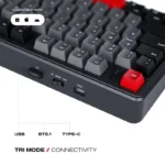 Cybeart Akula 99 Signature Edition 98% Tri-Mode Wireless RGB Mechanical Gaming Keyboard | Hot-Swappable | Black/Red/Gray - Image 2