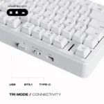 Cybeart Akula 99 98% Tri-Mode Wireless RGB Mechanical Gaming Keyboard | MKI Pre-Lubed Switches | White - Image 3