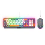 Ant Esports KM590 Pro Wireless RGB Gaming Keyboard and Mouse Combo (Grey-Orange-Beige)
