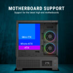 Ant Esports Crystal X3 LCD Mid-Tower Gaming PC Cabinet – Black - Image 5