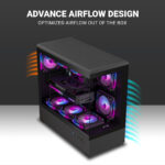 Ant Esports Crystal X6 Lite Mid-Tower Gaming PC Cabinet – Black - Image 3