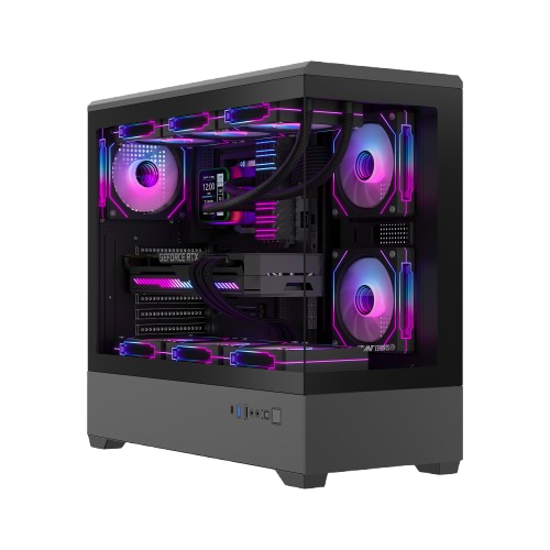 Ant Esports Crystal X6 Lite Mid-Tower Gaming PC Cabinet – Black