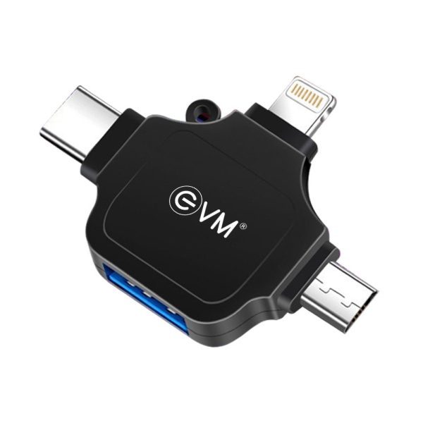 EVM 3-in-1 OTG USB Flash Drive Reader | USB, Type-C & Lightning