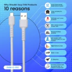 EVM Premium Type-C Nylon Braided Cable 25W White - Image 6