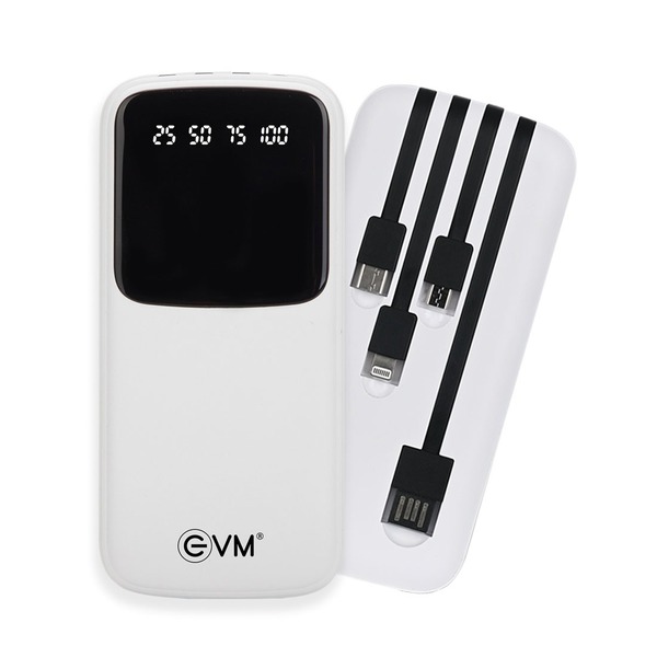 EVM EnCase+ 10000mAh Fast Charging Power Bank (White)