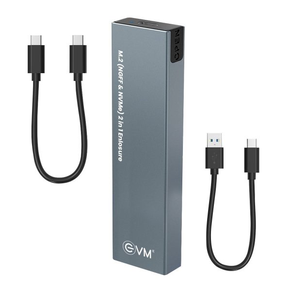 EVM M.2 SATA & NVMe SSD Enclosure USB 3.1 Gen 2 | 10Gbps High-Speed
