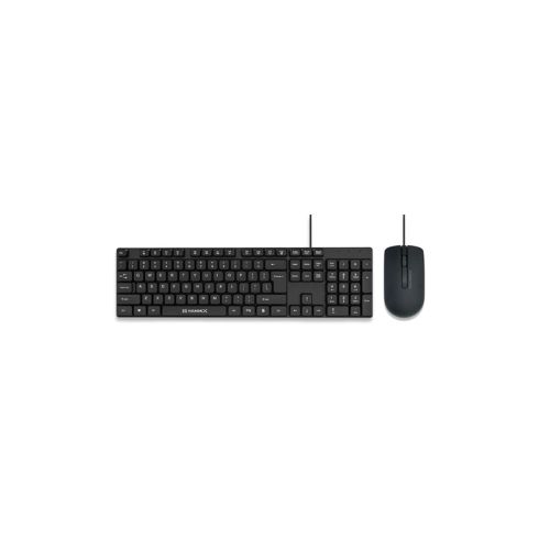 Hammok Krisp Wired Keyboard & Mouse Combo | USB | Full-Size | Plug & Play | Black