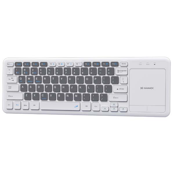 Hammok Otto Multi-Device Wireless + Bluetooth Keyboard with Touchpad | Rechargeable | Dual Mode | Multi-OS Compatible