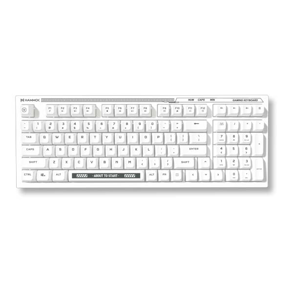 Hammok Spartan Wired Gaming Keyboard | RGB Backlit | USB Wired | Full-Size | White