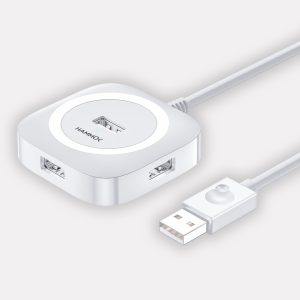 Hammok Jack 4-Port USB 2.0 Hub – White USB Expansion Hub