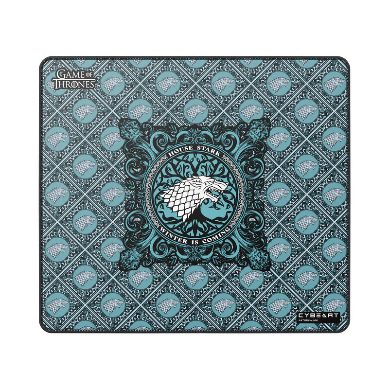 Cybeart House Stark Game of Thrones Large Premium Gaming Mouse Pad | 450 × 400 × 4mm | Waterproof | Stitched Edges
