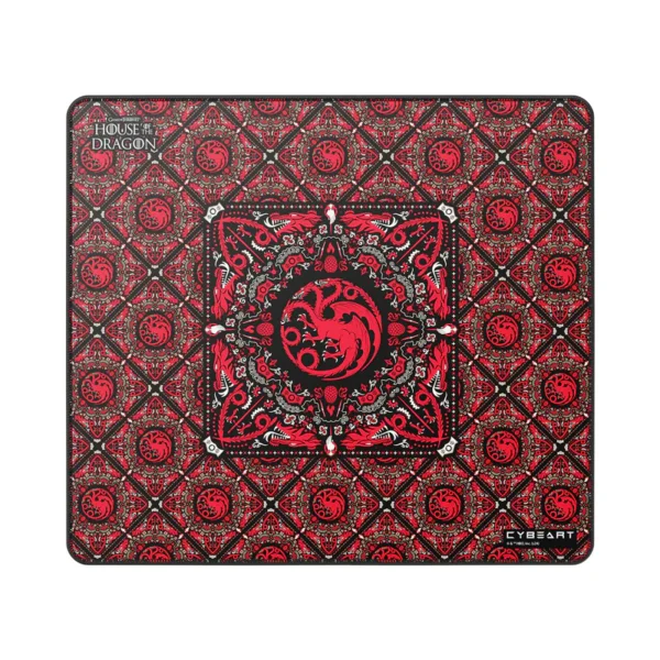 Cybeart House Targaryen Game of Thrones Large Premium Gaming Mouse Pad | 450 × 400 × 4mm | Waterproof | Stitched Edges
