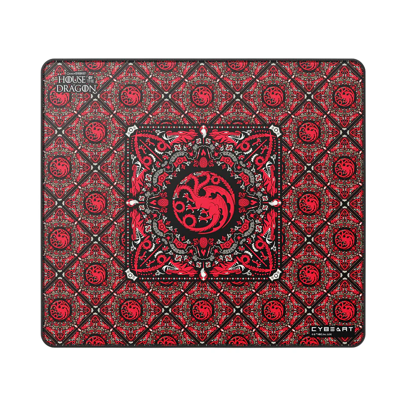 Cybeart House Targaryen Game of Thrones Large Premium Gaming Mouse Pad | 450 × 400 × 4mm | Waterproof | Stitched Edges
