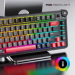 Cybeart Nighthawk 75 Signature Edition 75% Tri-Mode Wireless RGB Mechanical Gaming Keyboard | Hot-Swappable | Black/Red/Gray - Image 2