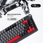 Cybeart Nighthawk 75 Signature Edition 75% Tri-Mode Wireless RGB Mechanical Gaming Keyboard | Hot-Swappable | Black/Red/Gray - Image 4