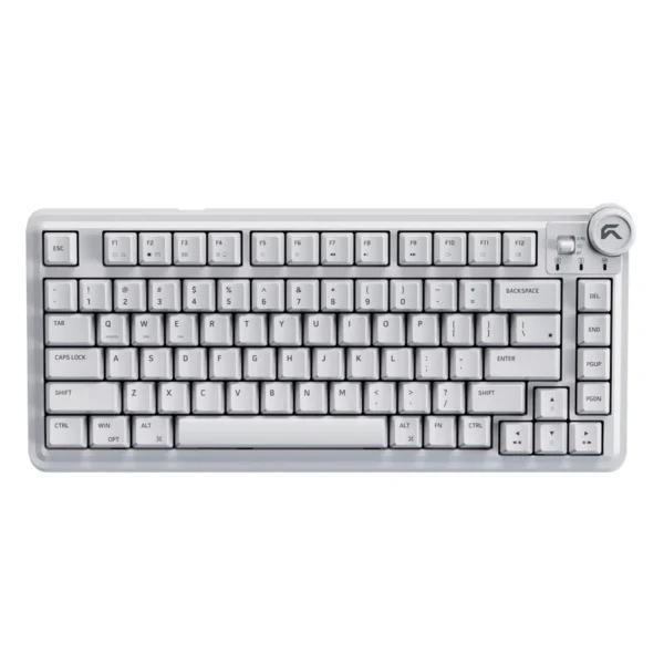 Cybeart Nighthawk 75 75% Tri-Mode Wireless RGB Mechanical Gaming Keyboard | Hot-Swappable | White