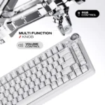 Cybeart Nighthawk 75 75% Tri-Mode Wireless RGB Mechanical Gaming Keyboard | Hot-Swappable | White - Image 3
