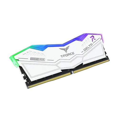 TEAMGROUP T-FORCE DELTA RGB 16GB (1x16GB) DDR5 6000MHz CL38 Desktop Memory - White