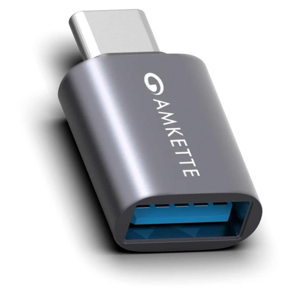 AMKETTE USB 3.0 USB-C Male to USB-A Female OTG Adapter