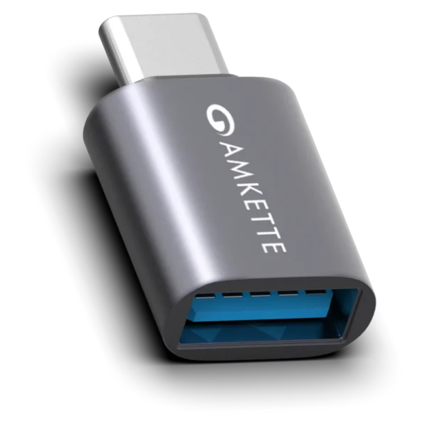 AMKETTE USB 3.0 USB-C Male to USB-A Female OTG Adapter