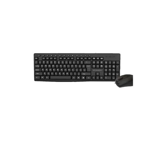 Hammok Bravo USB Multimedia Keyboard & Mouse Combo | Wired | Full-Size | Plug & Play | Black