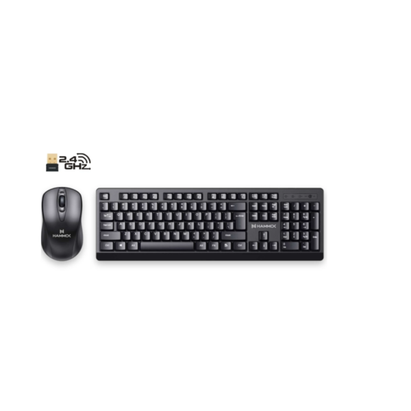 Hammok Onyx Wireless Rechargeable Keyboard & Mouse Combo | 2.4GHz | Full-Size Keyboard | Adjustable DPI Mouse
