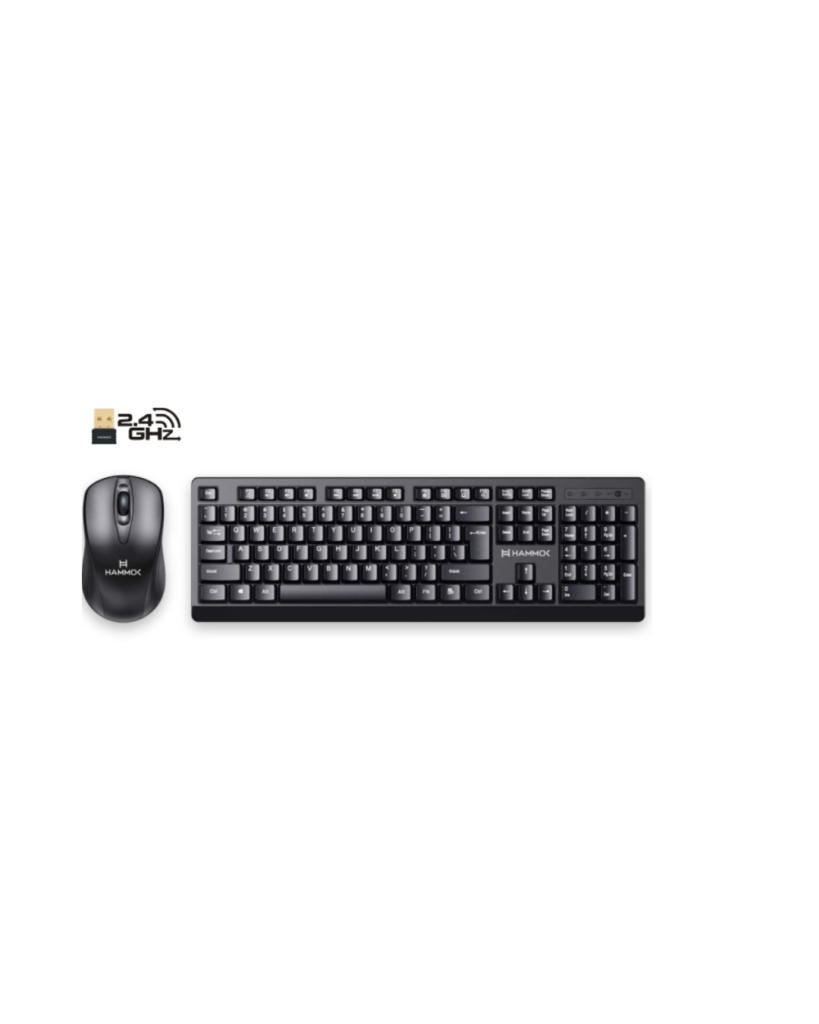 Hammok Onyx Wireless Rechargeable Keyboard & Mouse Combo | 2.4GHz | Full-Size Keyboard | Adjustable DPI Mouse