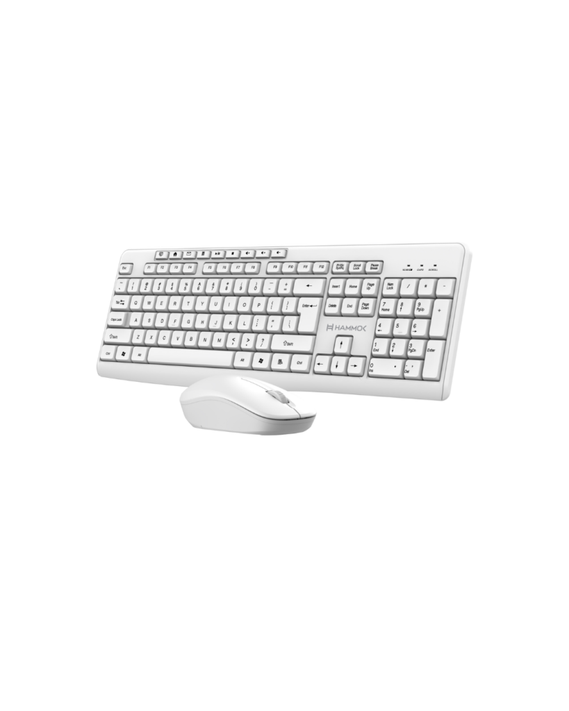Hammok Clara Wireless Keyboard & Mouse Combo | 2.4GHz Wireless | Plug & Play | 1000 DPI Mouse white