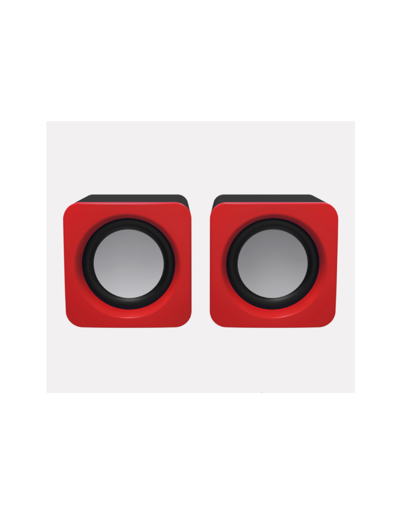Hammok Cheer USB Speaker (Red) | Stereo Multimedia Speaker | USB Powered | 3.5mm Audio Jack