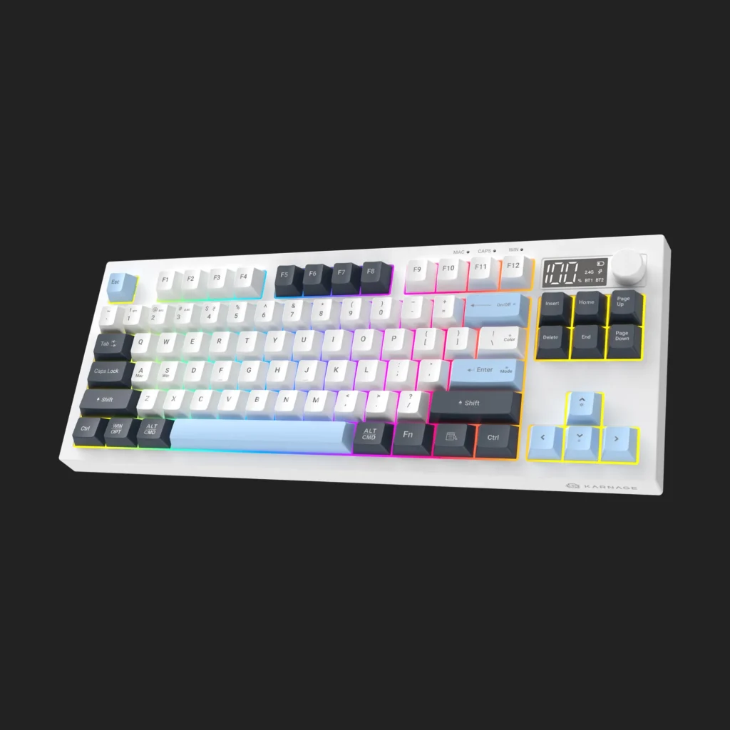 Karnage Visage Semi-Mechanical RGB Gaming Keyboard – Wireless White