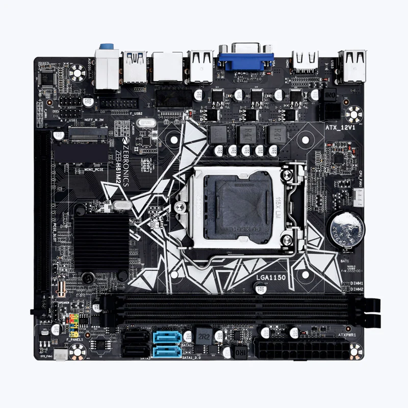 ZEBRONICS ZEB-H81M2 with PCIE M.2 / NVMe Slot (LGA 1150 Socket) LGA 1150Socket ATX Intel H81 Express Chipset DDR3 Motherboard for Desktop