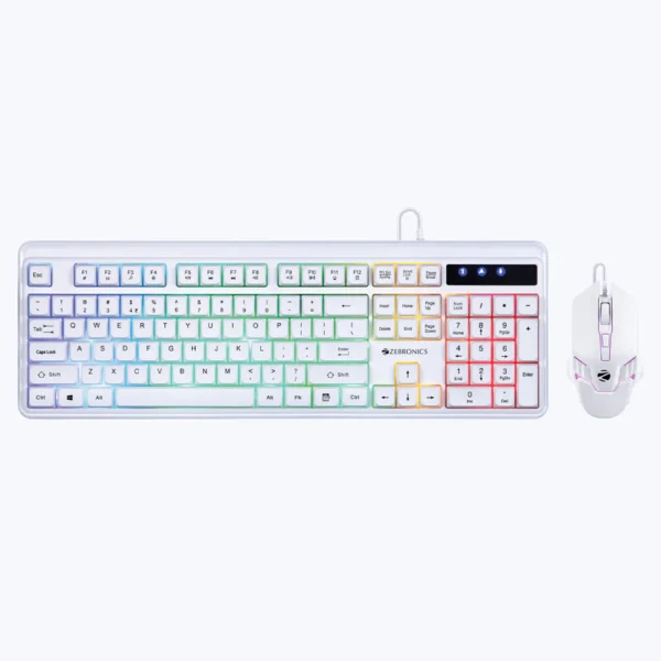 Zebronics Zeb Combat USB Gaming Keyboard & Mouse for PC White