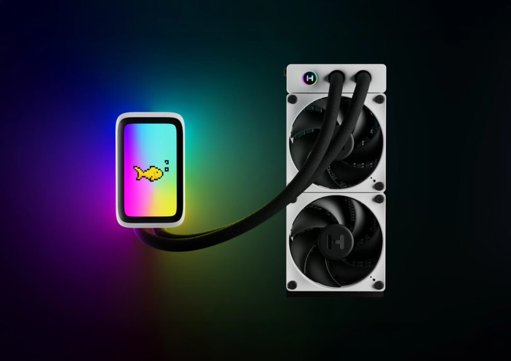 HYTE THICC Q60 240mm AIO Liquid CPU Cooler | 5″ IPS LCD Display | Dual Harmonic Pumps | LGA 1851/1700 & AM5