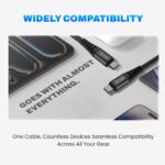 EVM Type-C to Type-C 60W Fast Charging Nylon Braided Cable 1M Black – EVM-CC-07 - Image 2