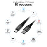 EVM Micro USB 18W Fast Charging Nylon Braided Cable 1M with Metal Head (Black) – CM-011 - Image 2