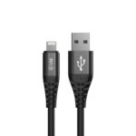EVM CM-013 Lightning to USB Cable 12W Fast Charge Nylon Braided Black 1 Meter