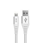 EVM Nylon Braided Lightning Charging Cable – 12W White 1M (CM-013)