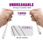 EVM Nylon Braided Lightning Charging Cable – 12W White 1M (CM-013) - Image 5