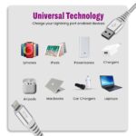 EVM Nylon Braided Lightning Charging Cable – 12W White 1M (CM-013) - Image 3