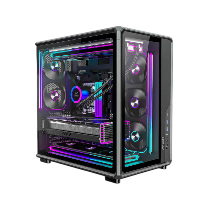 Ant Esports Crystal X8 Frame ATX Mid Tower Gaming Cabinet – Black
